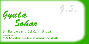 gyula sohar business card